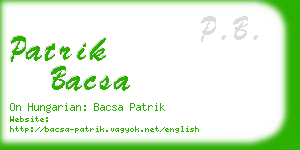 patrik bacsa business card